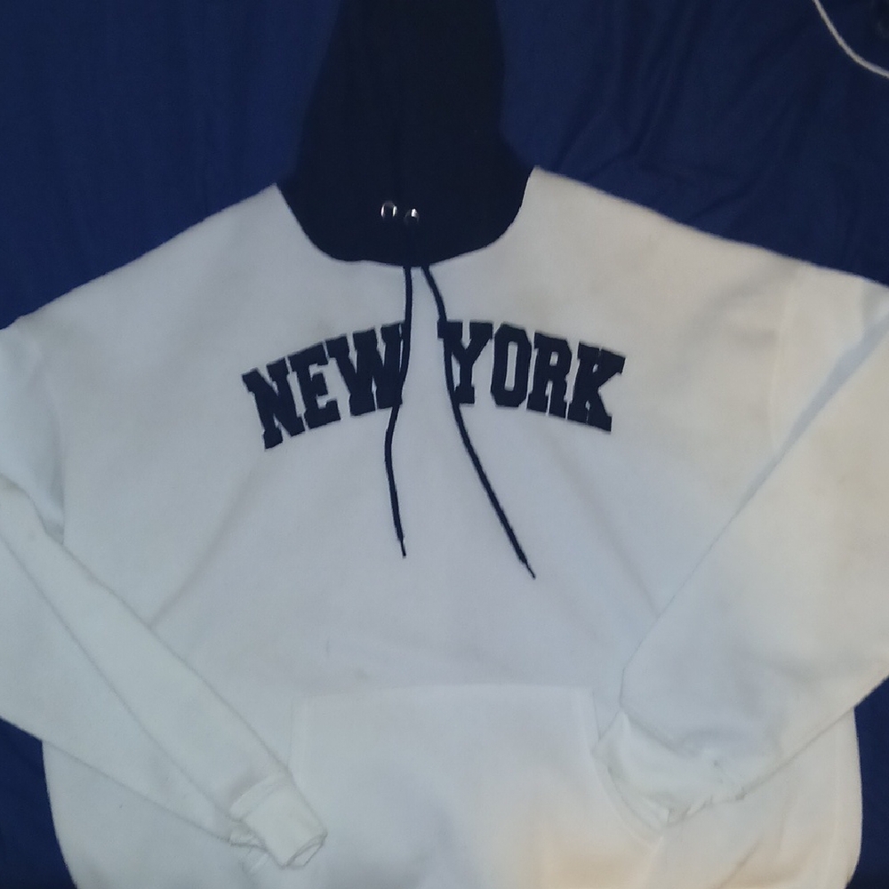 New York White and Black Men's Hoodie